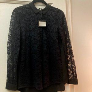 NWT: The Kooples Black Lace Blouse